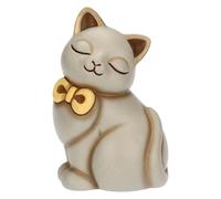 THUN Chat Momi avec Nœud, Moyen, Céramique, Collection Autres Nouveautés 2025, 7,5 x 6,7 x 11,4 cm