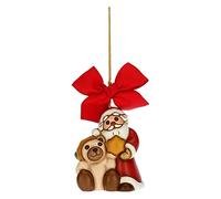 THUN - Décoration de Noël Père Noël avec Teddy Maxi - Céramique - Ligne Noël - Living, décoration de la Maison - 6,2 x 5,5 x 7,5 cm h
