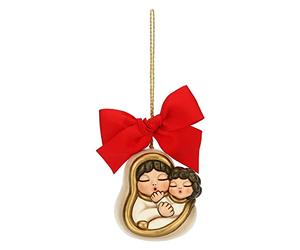 THUN - Décorations de Noël, Marie avec Jésus Enfant en Céramique Décorée à la Main, Version Noël 2022-6x4.6x6 cm h