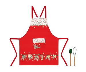 THUN - Ensemble tablier, fouet et lèche-cheveux, tablier: 80x68 cm, collection Surprises de Noël