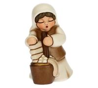 THUN - Figurine de crèche de Lavande - Décorations de Noël CASA - Ligne crèche Classique, Variante Blanche - Céramique - 5,5 x 5,8 x 8 cm