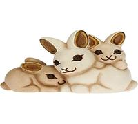 THUN - Figurine de crèche Groupe de Lapins - Décorations de Noël Maison - Ligne crèche Classique - Céramique - 6,2 x 3,7 x 4,2 h cm