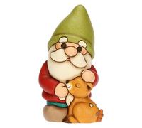 THUN, GNOME Oliver avec Faon Amy en céramique de Haute qualité, Version Moyenne, Collection d'hiver enchanté, Figurines de Collection, idée Cadeau pour Noël, 7,4 x 6 x 13 cm