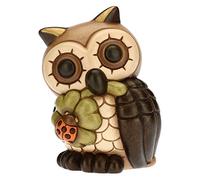 THUN - Hibou Moyen avec trèfle à Quatre Feuilles - Céramique - 11,5 cm h - Ligne I Classiques