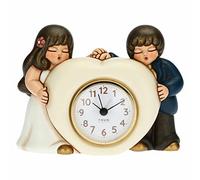THUN - Horloge de Table avec Mariés - Céramique, Mécanisme en Plastique - Living, Décoration de la Maison