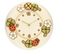 THUN - Horloge murale avec fleurs, coccinelles et trèfles porte-bonheur