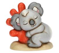 THUN, Koala Sydney sur Corail en céramique décorée à la Main, Version Petite, Figurines de Collection, Ligne mer à Aimer, 9,3 x 7,2 x 9 cm h