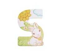 THUN - Lettre S Murale avec Lapin - Accessoires pour Chambre d'enfant - Décoration Maison - Bois - 8 h cm