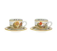 THUN - Lot de 2 Tasses Country avec Fleurs, Papillon et Oiseau