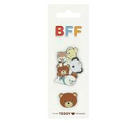Thun - Lot de 3 Broches Teddy Friends - Alliage de Zinc émaillé - Teddy : 2,3 x 0,04 x 1,9 cm H ; Sydney : 2,86 x 0,04 x 1,95 cm H ; Paul : 2,37 x 0,04 x 1,9 cm H ; Juan : 1,8 x 0,0,04 x 1,0,04 x