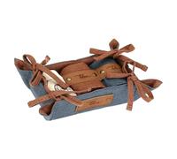 THUN - Lot de 3 torchons avec panier en tissu Eau et Farine - Tissu, torch/Geschirrtuch/tea towe 40x60 cm; panier/Korb/basket 18x9 cm