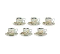THUN - Lot de 6 Tasses à café - Ligne Elegance - Porcelaine - 110 ML - Ø 6,5 cm - 5,5 cm h - Soucoupe Ø 11,5 cm