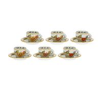THUN - Lot de 6 Tasses en Porcelaine, à café Country