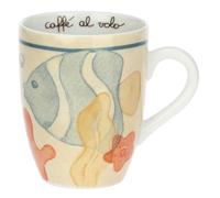 THUN, Mug en porcelaine en porcelaine, ligne de mer à aimer, tasses et souches, idée cadeau pour la cuisine, Ø 8,5 cm, 300 ml de capacité