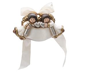 Thun Paire d'anges muraux avec Plaque Nominative personnalisée, Multicolore, Unique