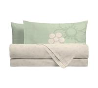Thun - Parure de lit taie d'oreiller Verte - Ligne Iconic Elegance - 100% Coton - 1/2 p
