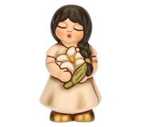 THUN - Petite Fille avec lys - céramique - Collection Bonbonnière - 3,8 x 3,7 x 7 cm