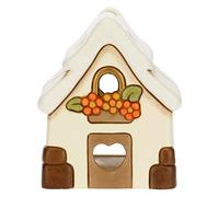 THUN - Porte-Bougie en Forme de Maison - Décorations de Noël - Céramique - 10 x 9,5 x 11 h cm