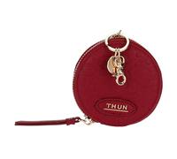 THUN - Porte-clés Rond avec Fermeture éclair en Similicuir Bordeaux, 9 x 9 cm, Hauteur 4 cm, Collection Toujours avec Moi