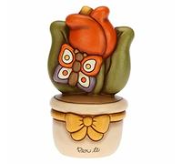THUN - Pot décoratif avec tulipe et papillon - Bonbonnière et accessoires pour la maison - Idée cadeau - Céramique - Ø 9,5 cm, 16,5 cm h