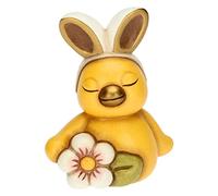THUN - Poussin avec de jolies oreilles de lapin - Ligne de fleurs en fleurs - Living, Icônes, Animaux et Minianimaux - Céramique - 7x7x9cm h