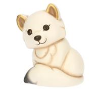 THUN, Renard Blanc Perle en céramique de Haute qualité, Version Moyenne, Collection d'hiver enchantée, Figurines de Collection, idée Cadeau pour Noël, 9,5 x 7,6 x 11,2 cm