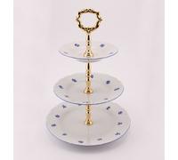 Thun Rulak Zettlitz Présentoir trois pièces, Ophélie bleue, porcelaine Thun RZ
