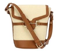 THUN - Sac seau en paille et simili cuir, matériau principal 65% PP, 35% coton, doublure 100% polyester, finitions 100% polyester, métal, collection Toujours avec moi, 11,5 x 9,5 x 17,5 cm