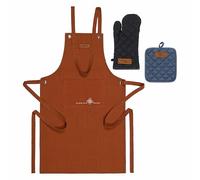 Thun - Set Gant, Tablier, manique et Panier Eau et Farine - Tissu, manique/Topflappen/potholder 19,5 x 22,5 cm