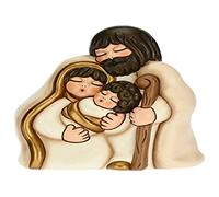 THUN - Surmobile Sainte Famille - Décorations de Noël Maison - Format Moyen - Céramique - 14,5 x 9,5 x 16 h cm