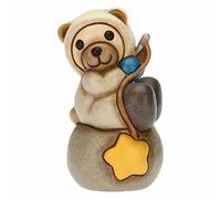 THUN - Teddy Astronaute Pêche Une Étoile - Living, Icônes, Faveurs de Baptême - Céramique Peinte à la Main - 5,2x4,2x7 cm h