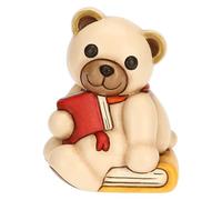 THUN, Teddy avec Livre en céramique décoré à la Main, Figurines de Collection, idée Cadeau, 6,3 x 5,5 x 8,6 cm h