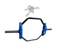 THUNDER® | Barre d'haltère olympique hexagonale | Ø 50mm | 144cm | 10kg | Poignées agréables | Flexion des genoux plus sûre | Barre d'haltère stockée