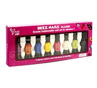 Thunder Bee Buzz Nails Classic, 8 couleurs vives de vernis à ongles avec pinceau et microstylo, kit de nail art, créez des designs tendance en quelques minutes
