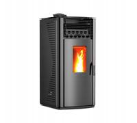 THUNDER® | GAREN BLACK | Poêle à pellets | 12 kW | Jeu de tuyaux de raccordement Ø 80 mm | noir