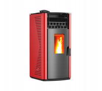 THUNDER® | GAREN RED | Poêle à pellets | 12kW | Jeu de tuyaux de raccordement Ø 80 mm | rouge
