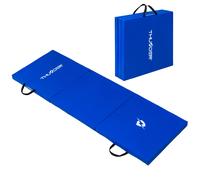 THUNDER® | MG-01-BLUE | Tapis de gymnastique pliable | 180×60×4cm | Antidérapant | Surface PU | Pliable & portable | Tapis d'entraînement | Bleu