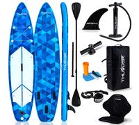 THUNDER® | NION 320 | Planche de SUP gonflable | 320×75×15 cm | Set avec siège de kayak, sac à dos, pompe de gonflage double, pagaie | 15 PSI