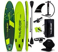 THUNDER Planche Sup Gonflable 320 cm avec Siège Kayak - Stand Up Paddle Board Set avec Pompe, Pagaie & Sac à Dos - Antidérapant pour Adultes & Débutants