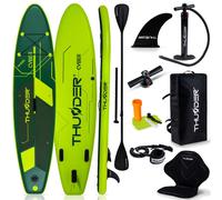 THUNDER® Stand Up Paddle Board | CYBER | 320x75x15cm | Vert | Jusqu'à 150kg | Kit complet | Gonflable | Paddleboard | Accessoires SUP | Siège pour kayak |