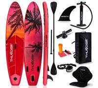 THUNDER® Stand Up Paddle Board | ISLE | 320x75x15cm | Rose | Jusqu'à 150kg | Kit complet | Gonflable | Paddleboard | Accessoires SUP | Siège pour kayak |