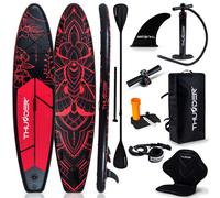 THUNDER® Stand Up Paddle Board | MOTH | 320x75x15cm | Orange | Jusqu'à 150kg | Kit complet | Gonflable | Paddleboard | Accessoires SUP | Siège pour kayak |
