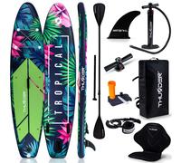THUNDER® | TROPI 320 | Planche de SUP gonflable | 320×75×15 cm | Set avec siège pour kayak, sac à dos, pompe à double effet, pagaie | 15 PSI