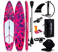 THUNDER® | VOLCA 320 | Planche de SUP gonflable | 320×75×15 cm | Kit complet avec siège de kayak, sac à dos, pompe de gonflage double, pagaie | 15 PSI