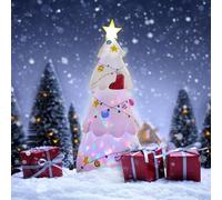 THUNDERBAY Sapin de Noël gonflable de 2,4 m avec lumières LED rotatives - Décoration de Noël blanche - Pour intérieur, cour, jardin, pelouse