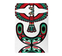 Thunderbird Totem Puzzle en bois de 1000 pièces pour adultes - Motifs stimulants pour soulager le stress dans une boîte en plastique - Jeu amusant pour la famille - Art mural