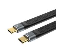 Thunderbolt 5 80Gbps 1pcs /Lot USB 4 Extension 12CM Flat Short Transmissions de Données Câble de Charge Mâle à Mâle 240W 16K Connexion Vidéo Compatible Avec MacBook
