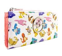 Thunderbolt Pika! Bulba! Char! Slow! Ditto! PSY! Poke Bruits Porte-Monnaie/Portefeuille Fermeture Éclair Poche à Monnaie & Porte-Carte, Blanc Cassé