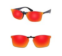 ThunderClap Lunettes de soleil polarisées à clipser compatibles avec Ray-Ban RB7047 54 mm pour homme et femme, protection UV, Rouge pâle, RB7047 54mm