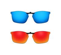 ThunderClap Lunettes de soleil polarisées à clipser compatibles avec Ray-Ban RB7047 54 mm pour homme et femme, protection UV, Bleu geyser + rouge aurore, RB7047 54mm
